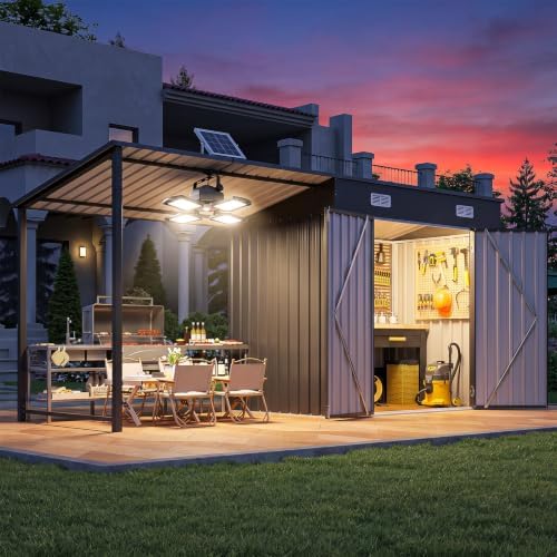 Outdoor Lighting Solar - Abri de jardin extérieur 6x4 pieds