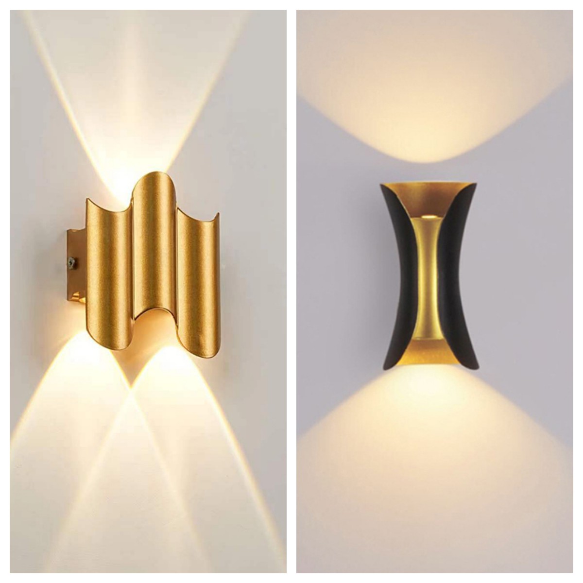 Xl Outdoor Lighting - Mur LED corps doré en aluminium