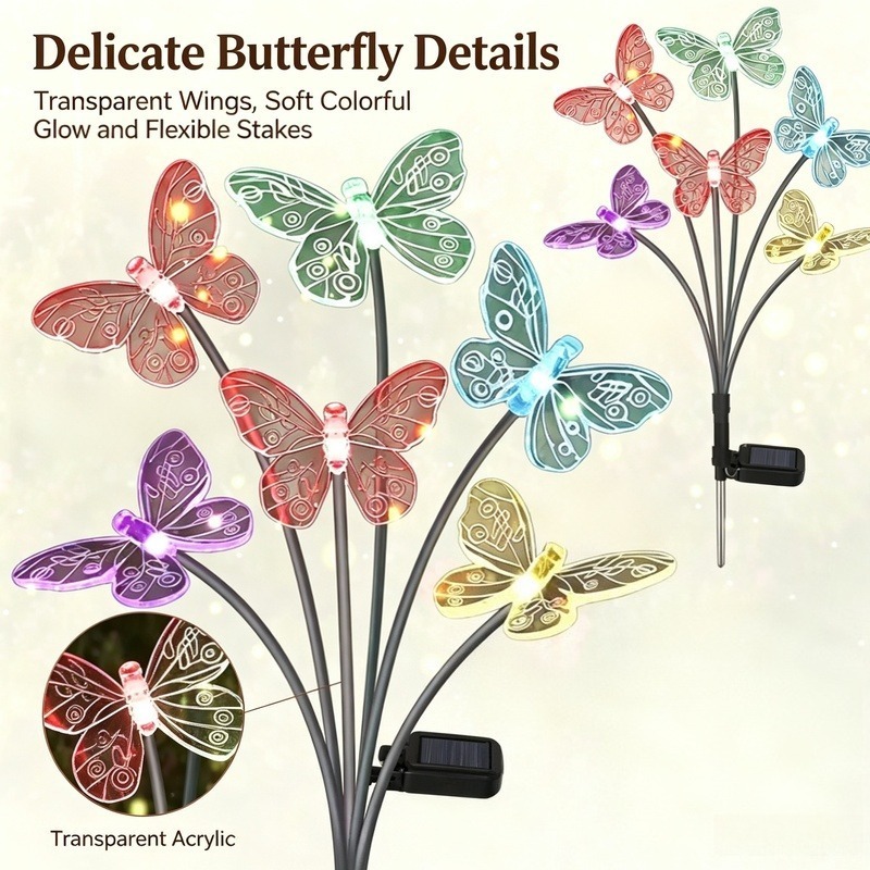 Outdoor Lighting Solar - Lampes solaires en forme de papillon,
